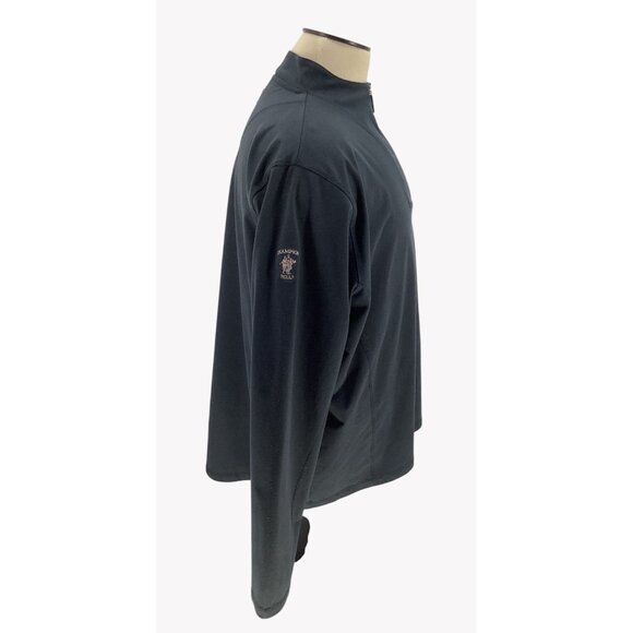 Peter Millar Wind Element1 Black 1/4 Zip Pullover Jacket XL Champion Hills Logo - Picture 3 of 7